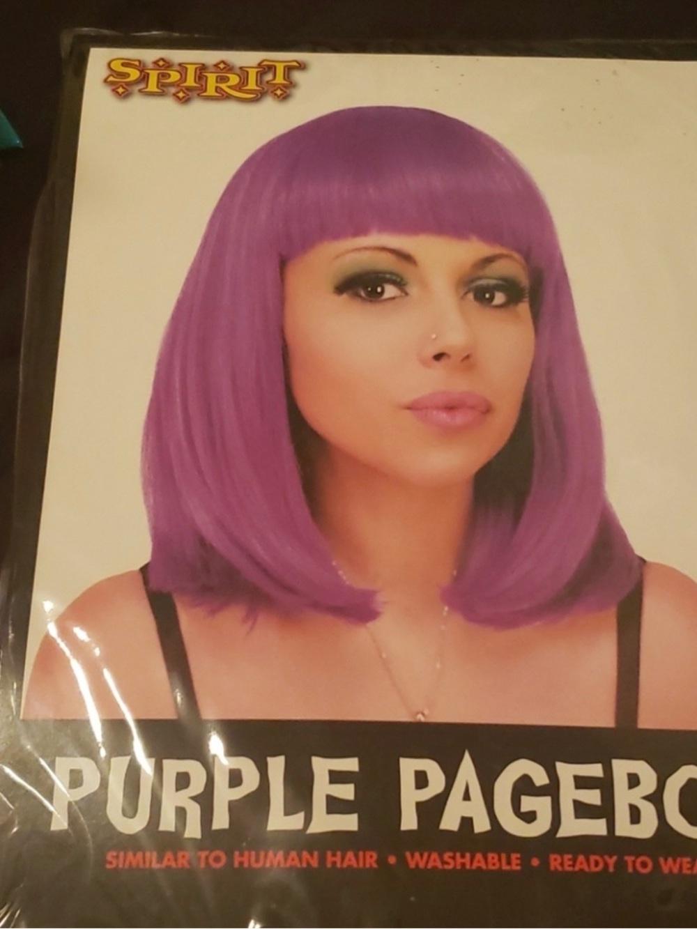 Spirit Bold Purple Pageboy Synthetic Wig with Blunt Bangs